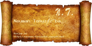 Neuman Tonuzóba névjegykártya